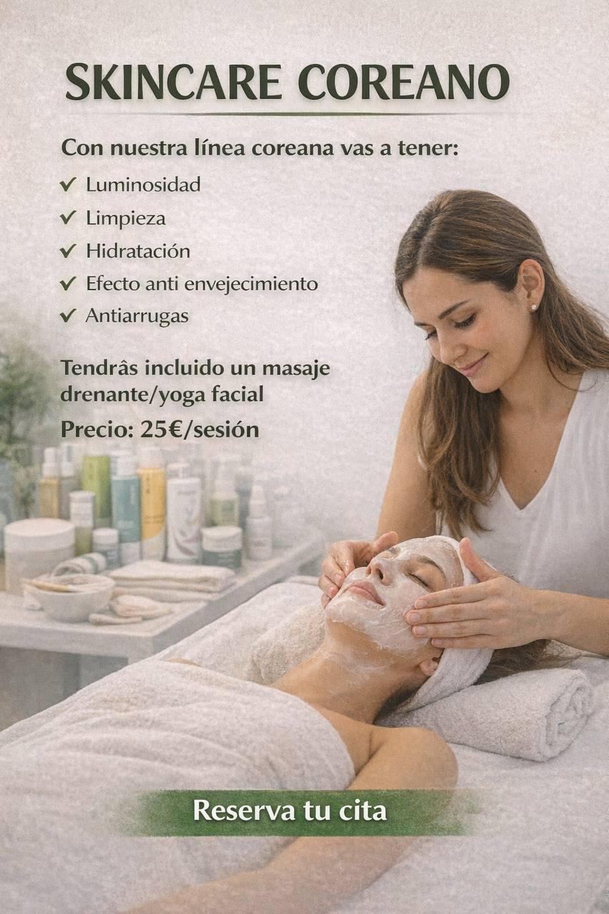 Skincare Coreano - Tratamiento facial con línea coreana, incluye masaje drenante y yoga facial. 25€ por sesión